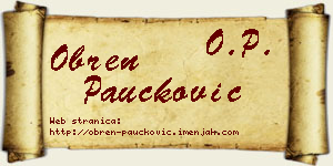 Obren Paučković vizit kartica